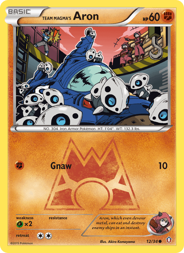 Team Magma's Aron, carta 12 di Double Crisis
