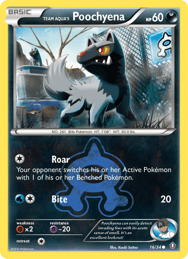 Team Aqua's Poochyena, carta 16 di Double Crisis