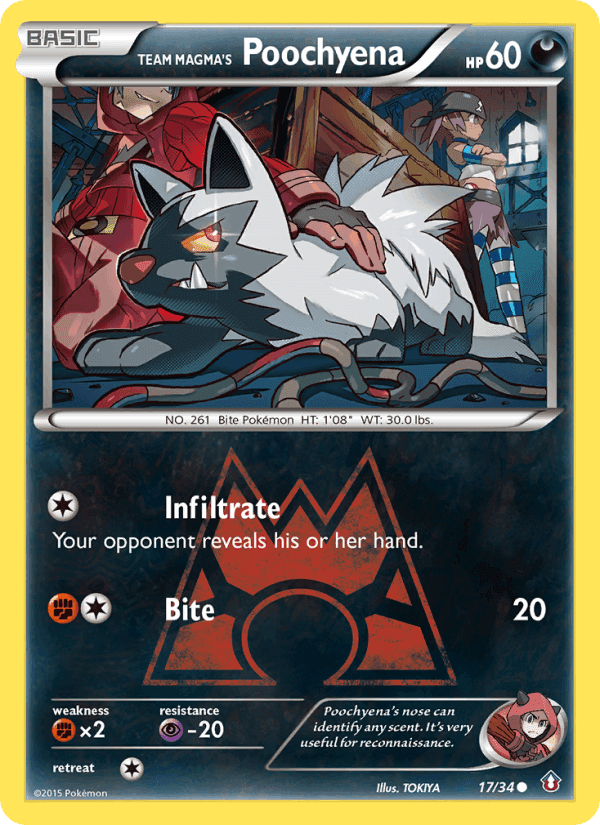 Team Magma's Poochyena, carta 17 di Double Crisis