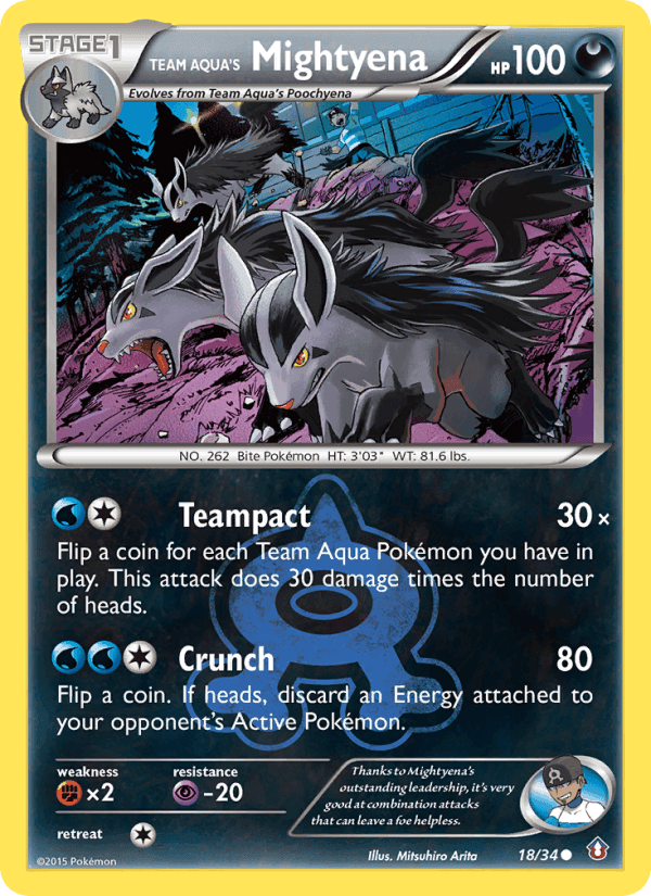 Team Aqua's Mightyena, carta 18 di Double Crisis