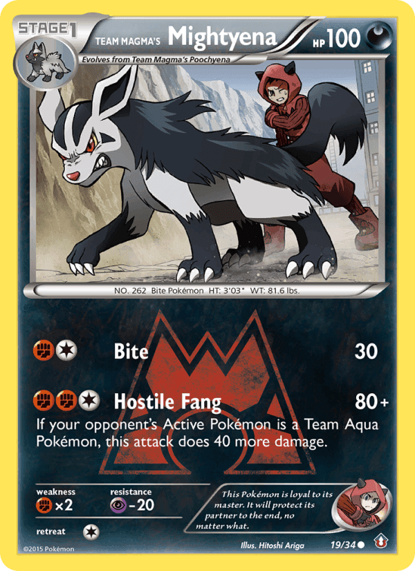 Team Magma's Mightyena, carta 19 di Double Crisis