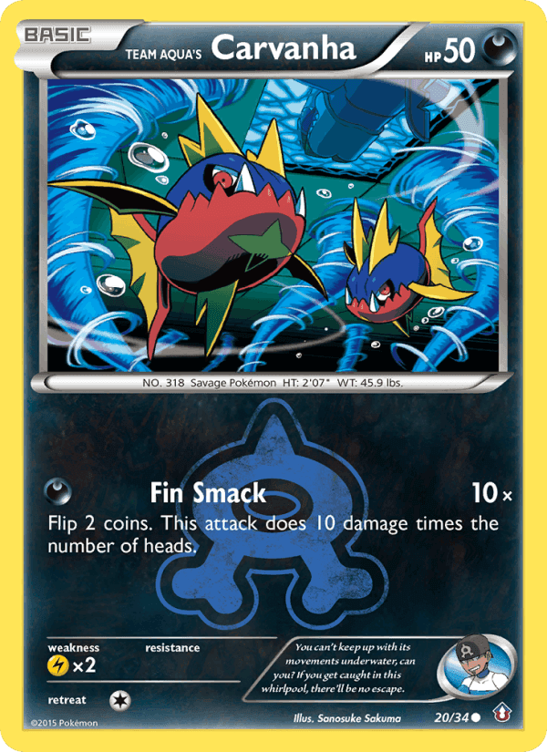 Team Aqua's Carvanha, carta 20 di Double Crisis