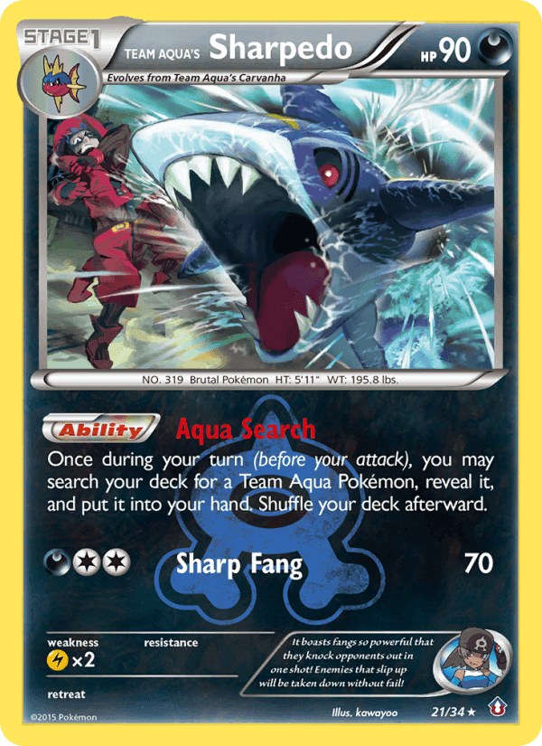 Team Aqua's Sharpedo, carta 21 di Double Crisis
