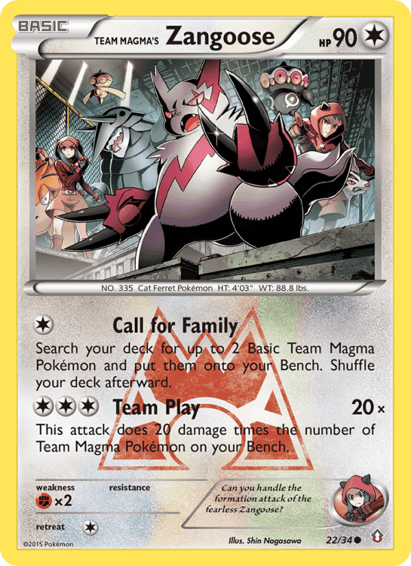 Team Magma's Zangoose, carta 22 di Double Crisis