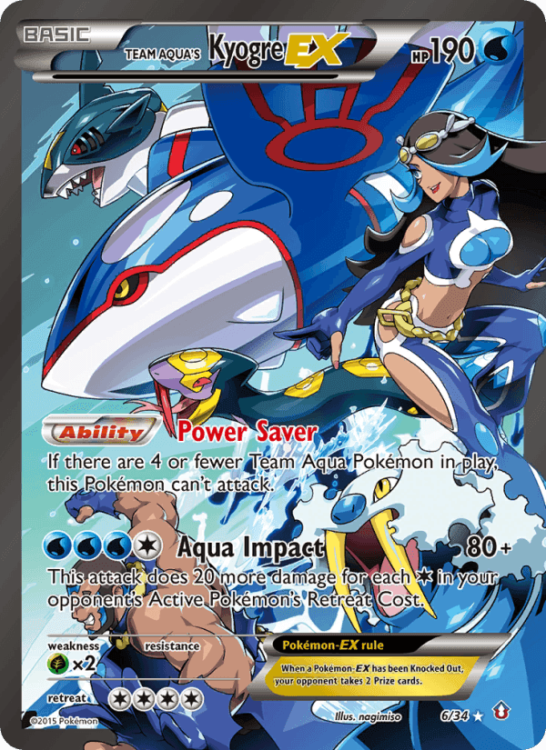 Team Aqua's Kyogre EX, carta 6 di Double Crisis
