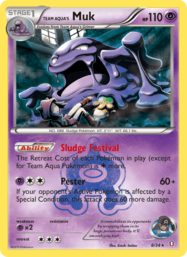 Team Aqua's Muk, carta 8 de Double Crisis