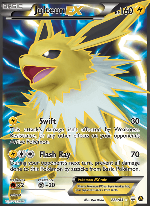 Jolteon-EX, card 28a from Generations