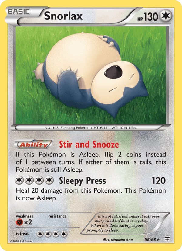 Snorlax, carta 58 di Generazioni