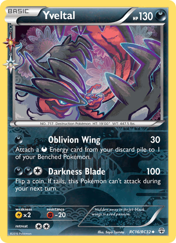 Yveltal, carta RC16 de Generaciones