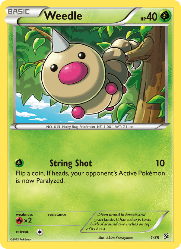 Weedle, carta 1 de Kalos Starter Set