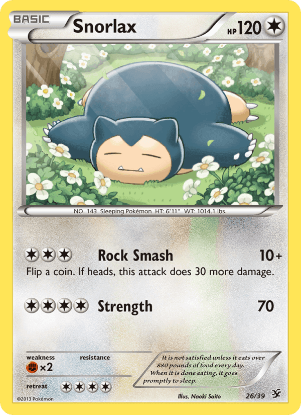 Snorlax, carta 26 de Kalos Starter Set