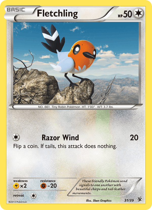 Fletchling, card 31 from Kalos Starter Set