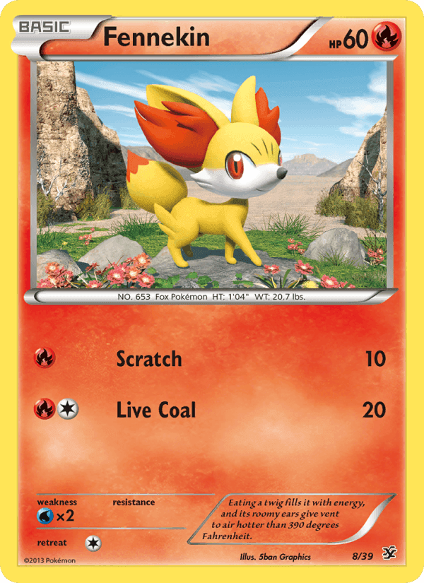 Fennekin, carta 8 de Kalos Starter Set
