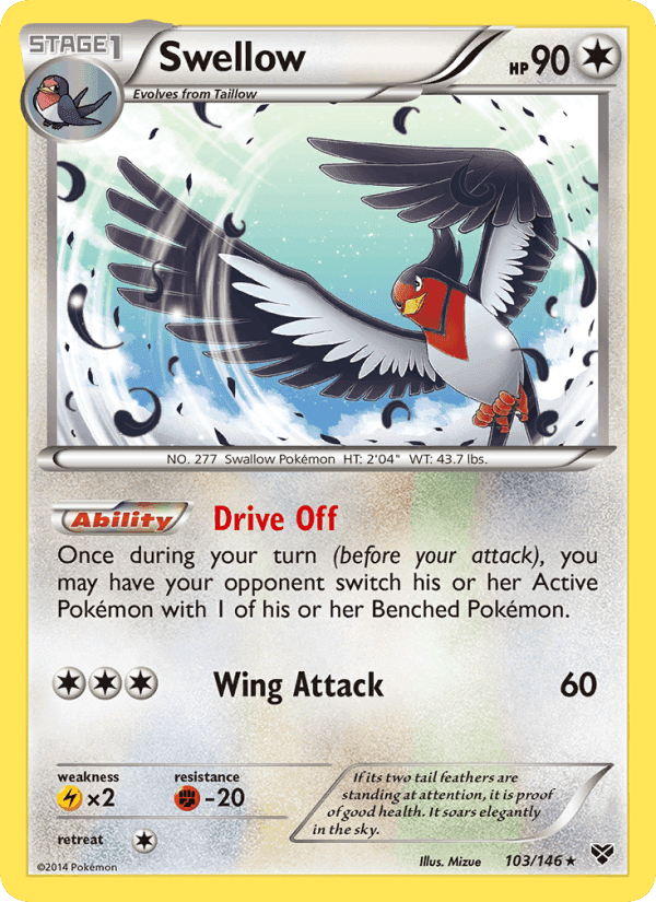Swellow, card 103 from XY