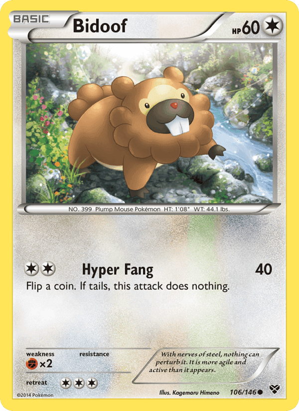 Bidoof, card 106 from XY