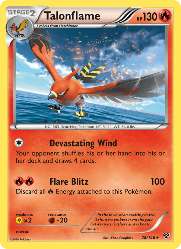 Talonflame, card 28 from XY