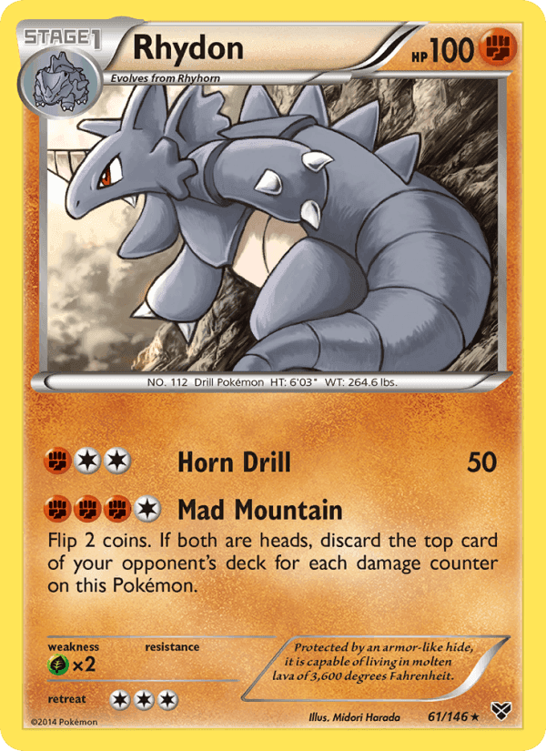 Rhydon, card 61 from XY