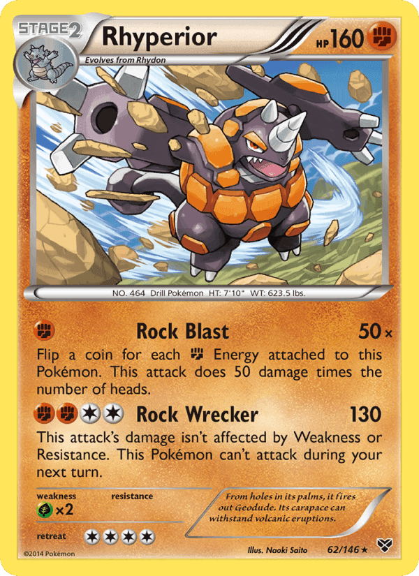Rhyperior, card 62 from XY