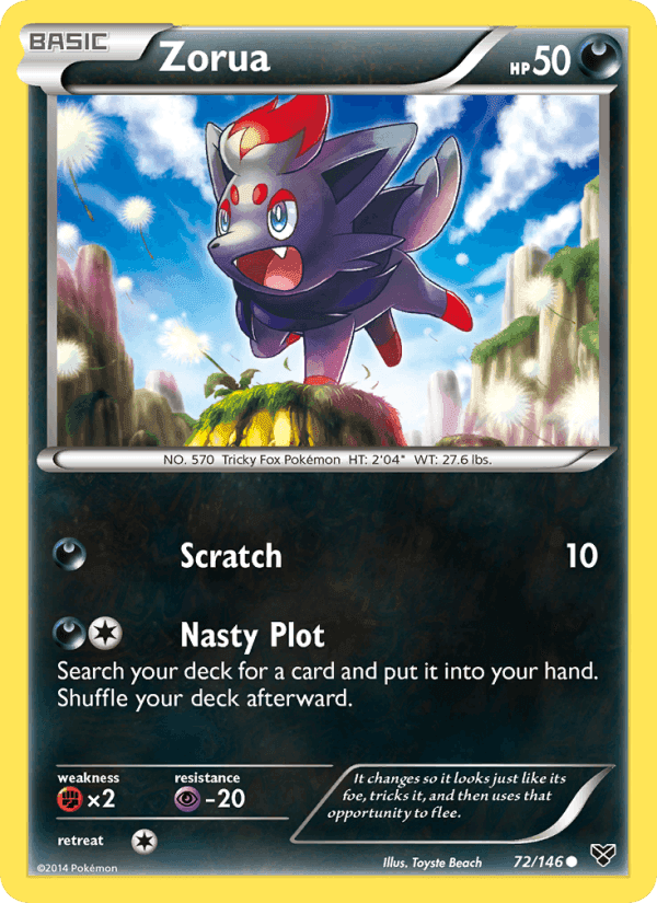 Zorua, card 72 from XY