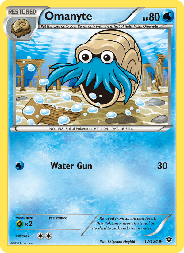 Omanyte, card 17 from Fates Collide