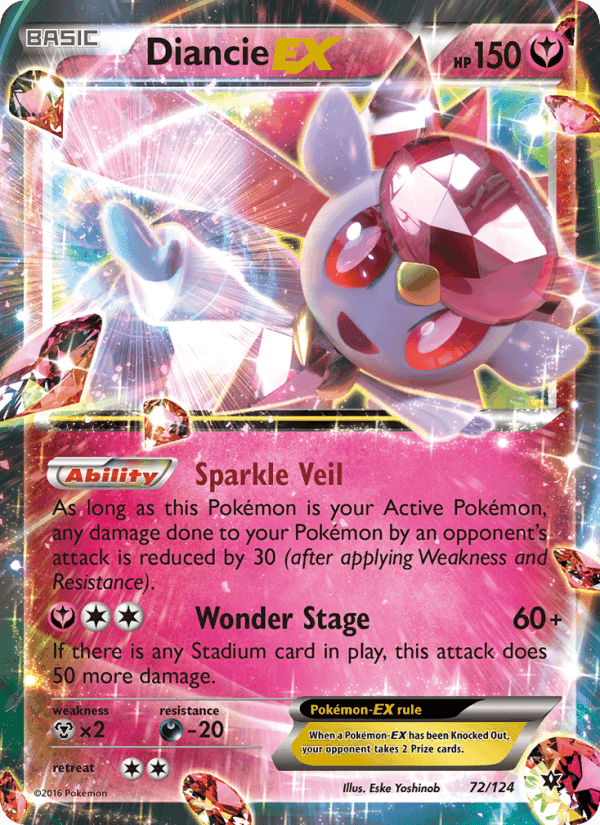 Diancie EX, card 72 from Fates Collide