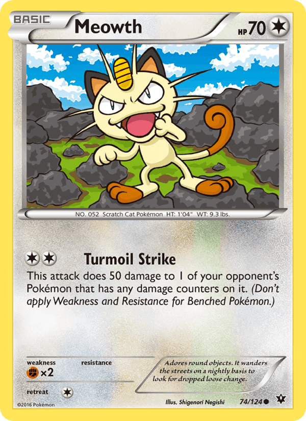 Meowth, card 74 from Fates Collide