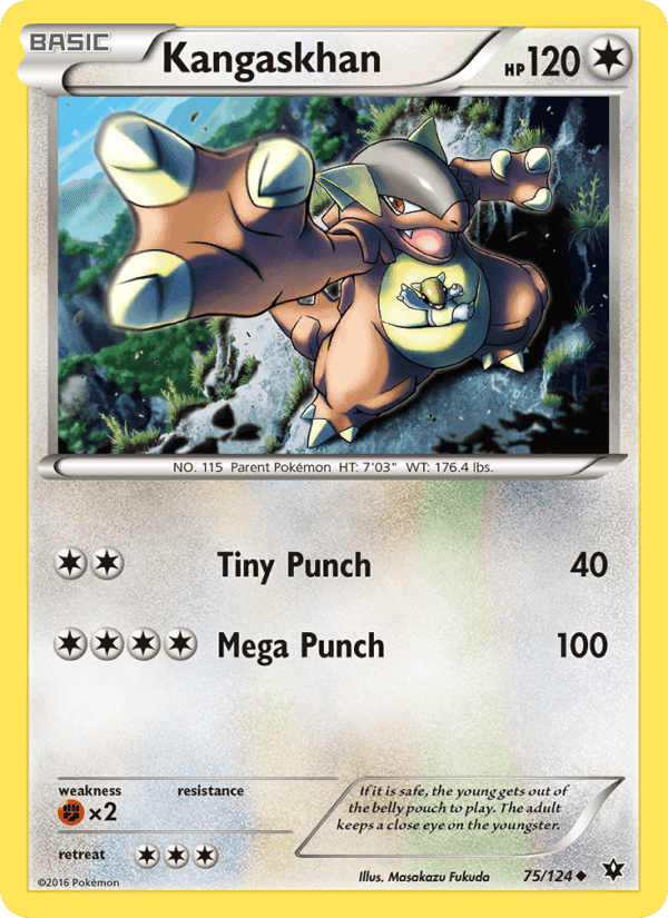 Kangaskhan, card 75 from Fates Collide