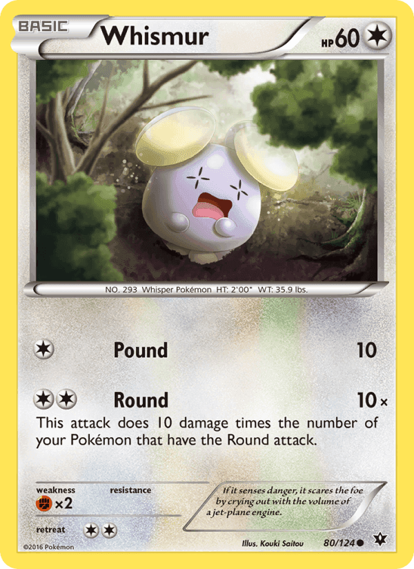 Whismur, card 80 from Fates Collide
