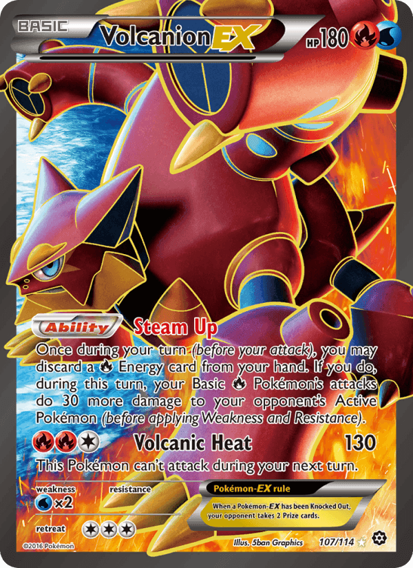 Volcanion EX, card 107 from Steam Siege