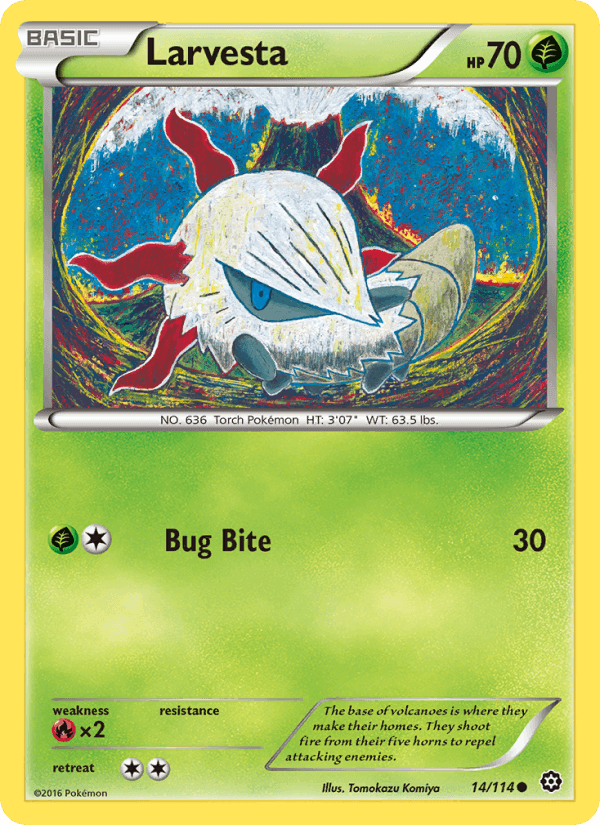 Larvesta, card 14 from Steam Siege