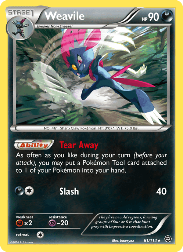 Weavile, card 61 from Steam Siege