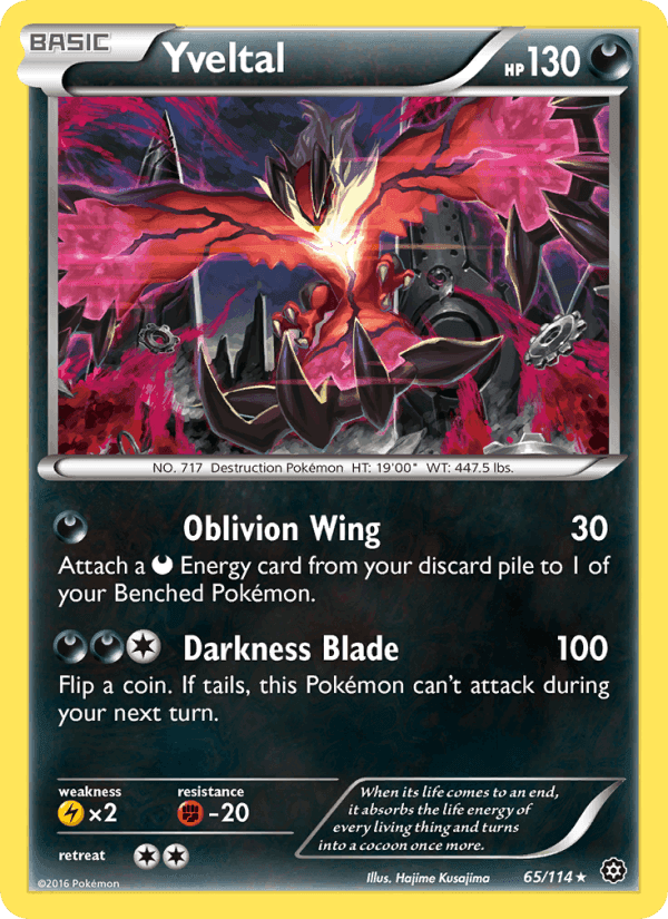 Yveltal, card 65 from Steam Siege