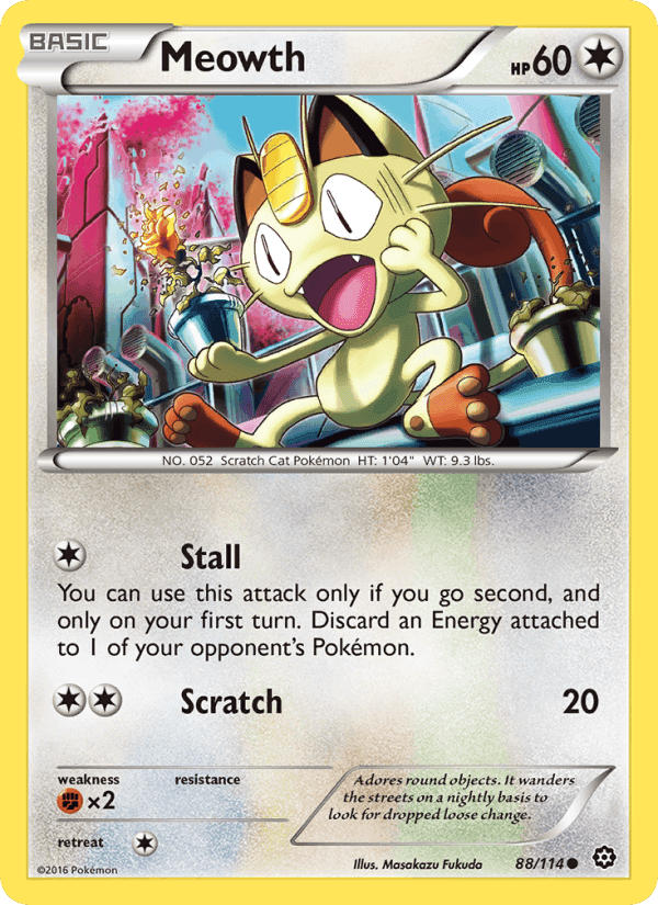 Meowth, card 88 from Steam Siege