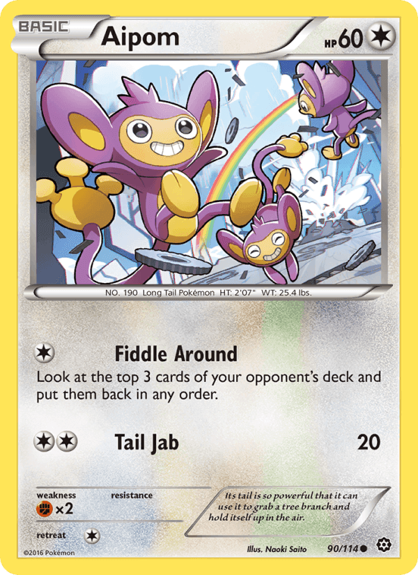 Aipom, card 90 from Steam Siege