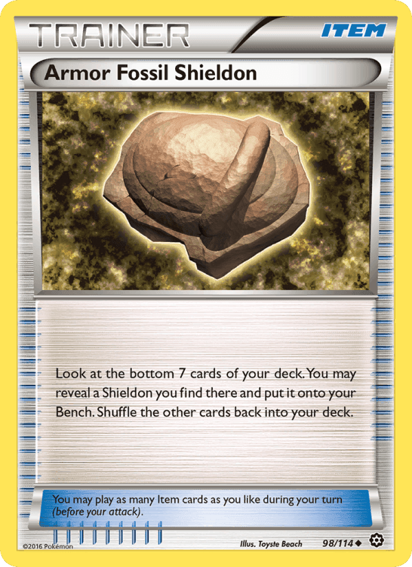 Armor Fossil Shieldon, card 98 from Steam Siege
