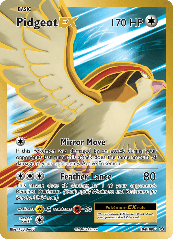 Pidgeot EX, card 104 from Evolutions