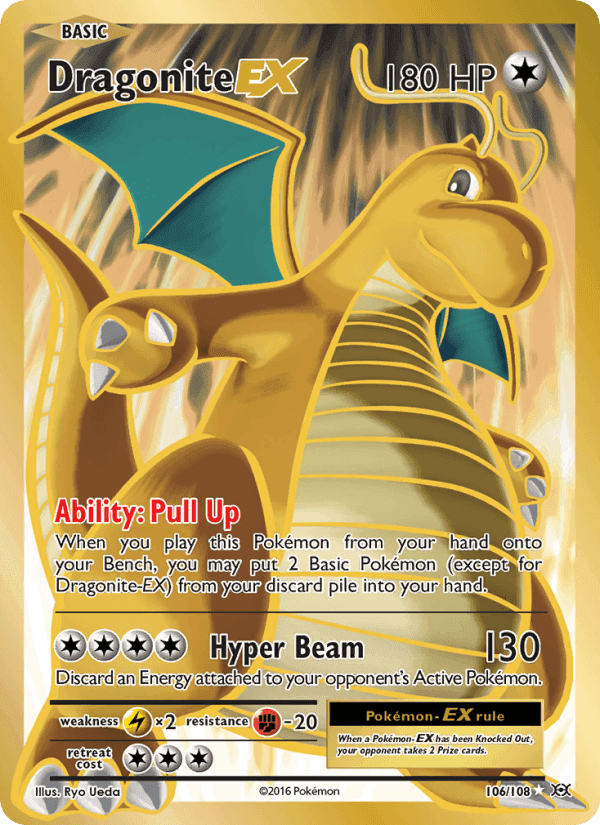 Dragonite EX, card 106 from Evolutions