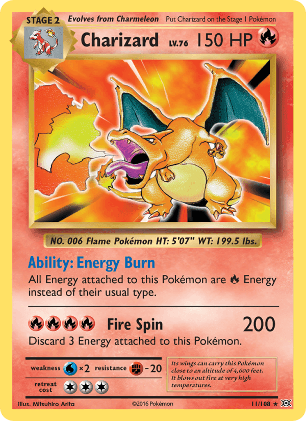 Charizard, card 11 from Evolutions