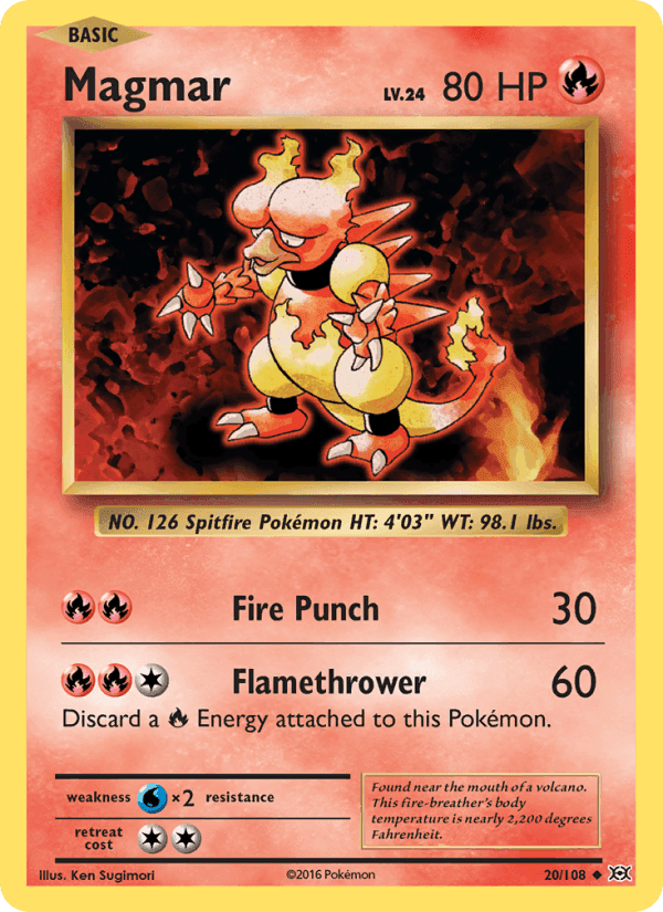 Magmar, card 20 from Evolutions