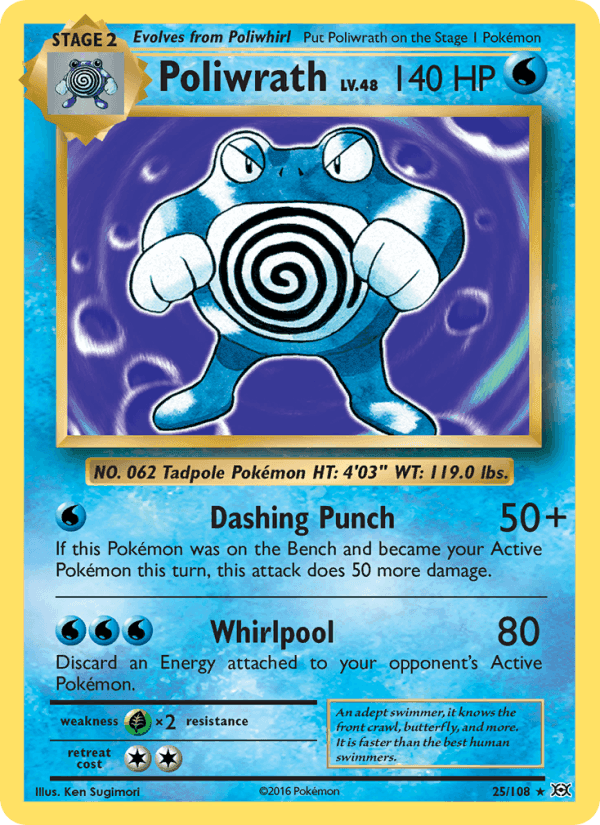 Poliwrath, card 25 from Evolutions