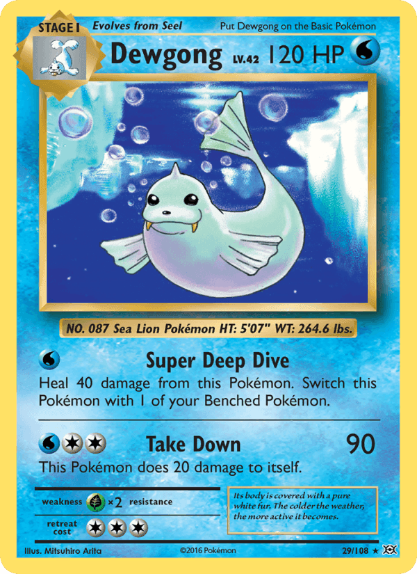 Dewgong, card 29 from Evolutions