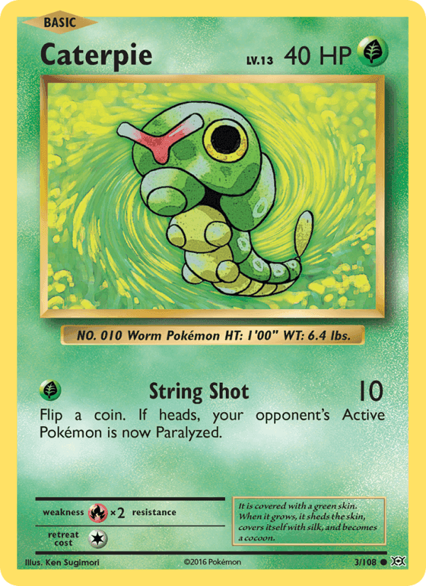Caterpie, card 3 from Evolutions