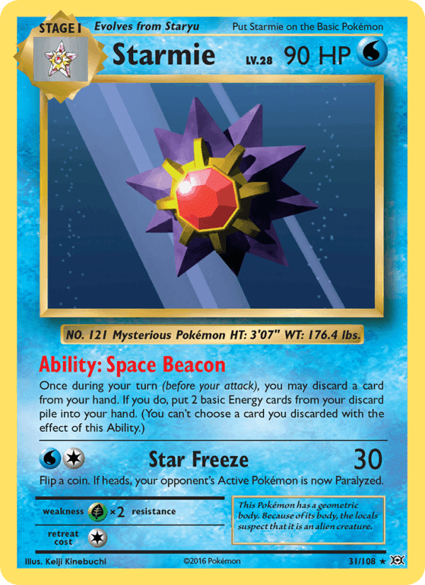 Starmie, card 31 from Evolutions