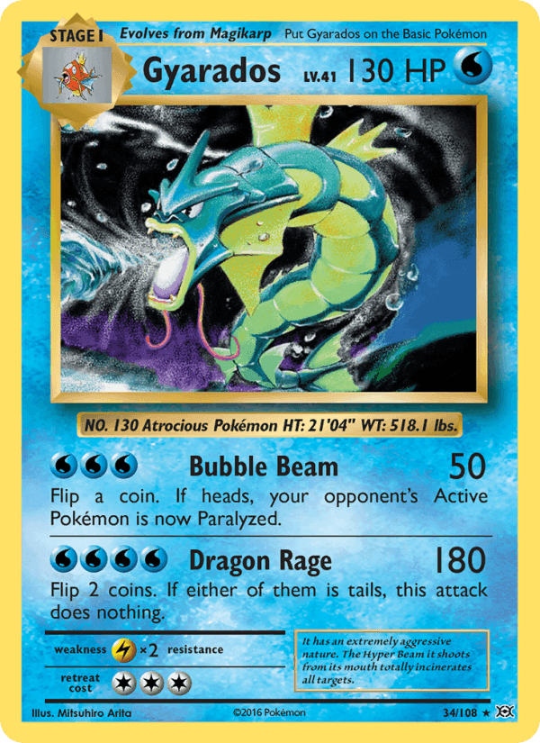 Gyarados, card 34 from Evolutions