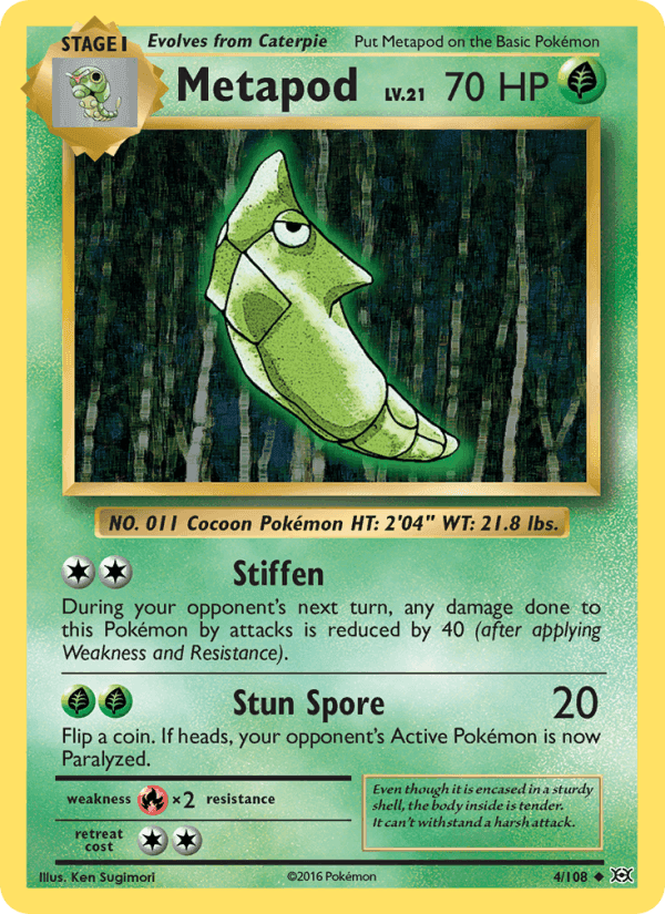 Metapod, card 4 from Evolutions