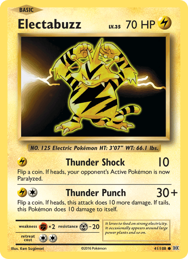 Electabuzz, card 41 from Evolutions