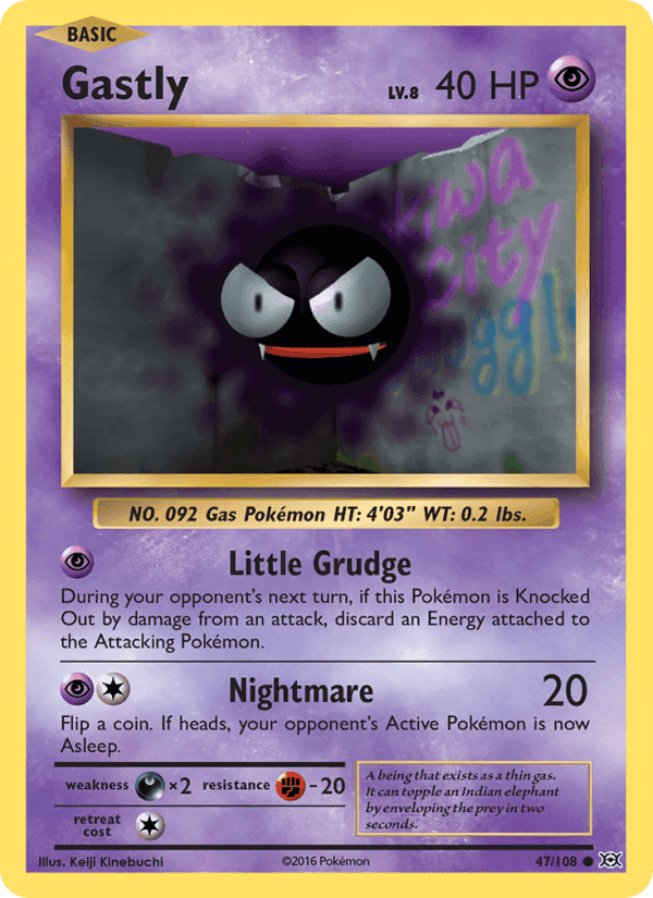 Gastly, card 47 from Evolutions
