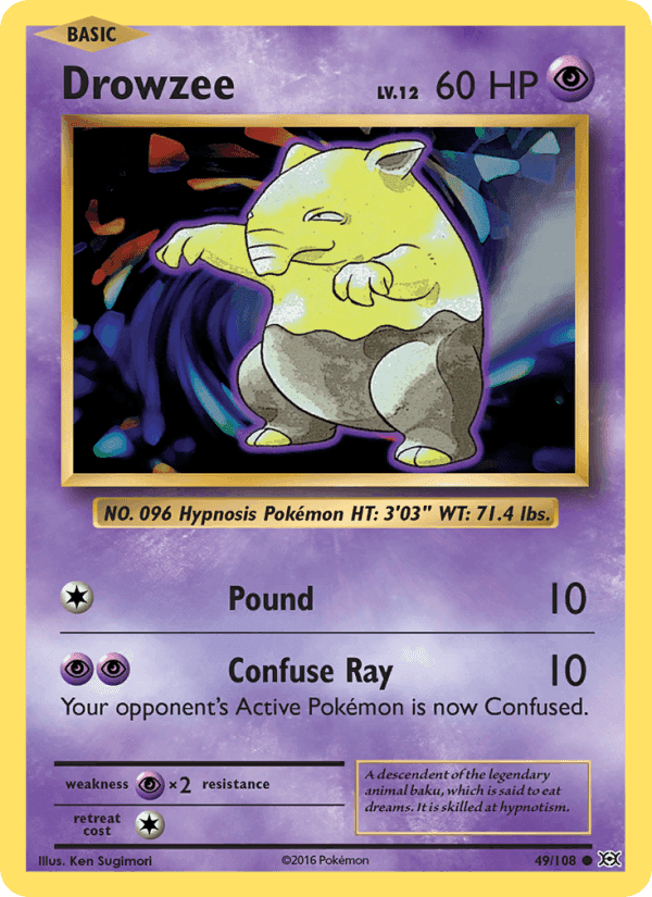 Drowzee, card 49 from Evolutions
