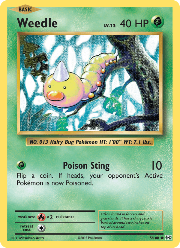 Weedle, card 5 from Evolutions