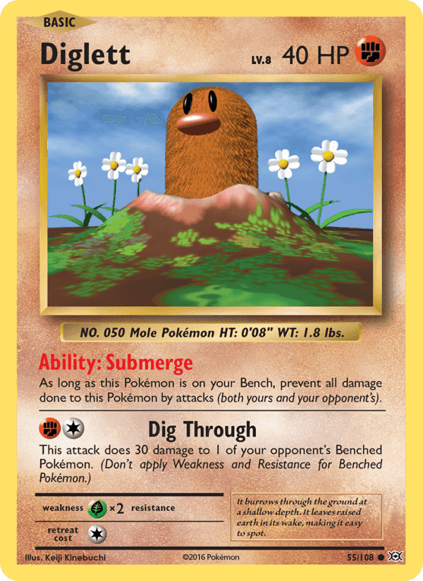 Diglett, card 55 from Evolutions